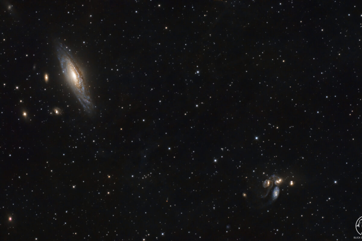 NGC 7331 und Stephans Quintett: Vom nahen Milchstraßen-Zwilling zur fernen Galaxienkollision