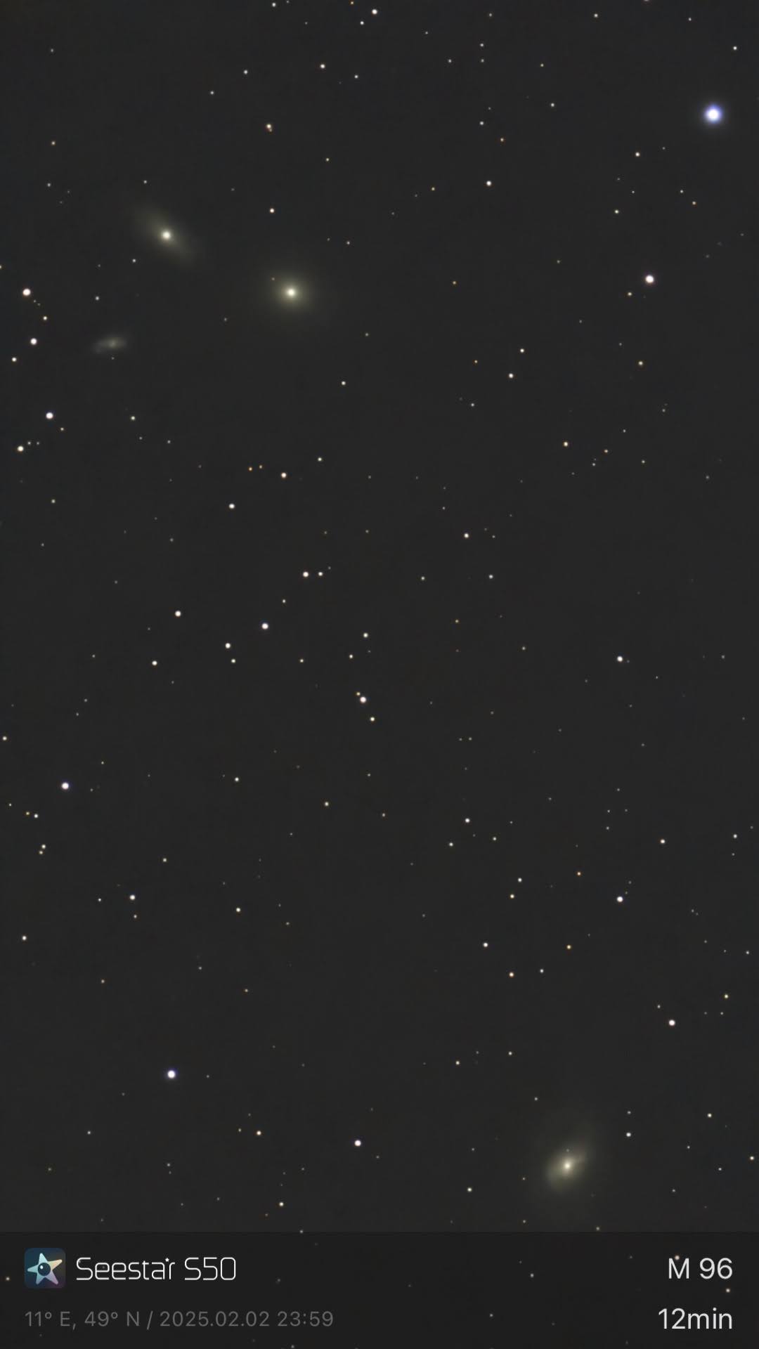 Messier 105 – Galaxiengruppe mit M96 (Seestar)