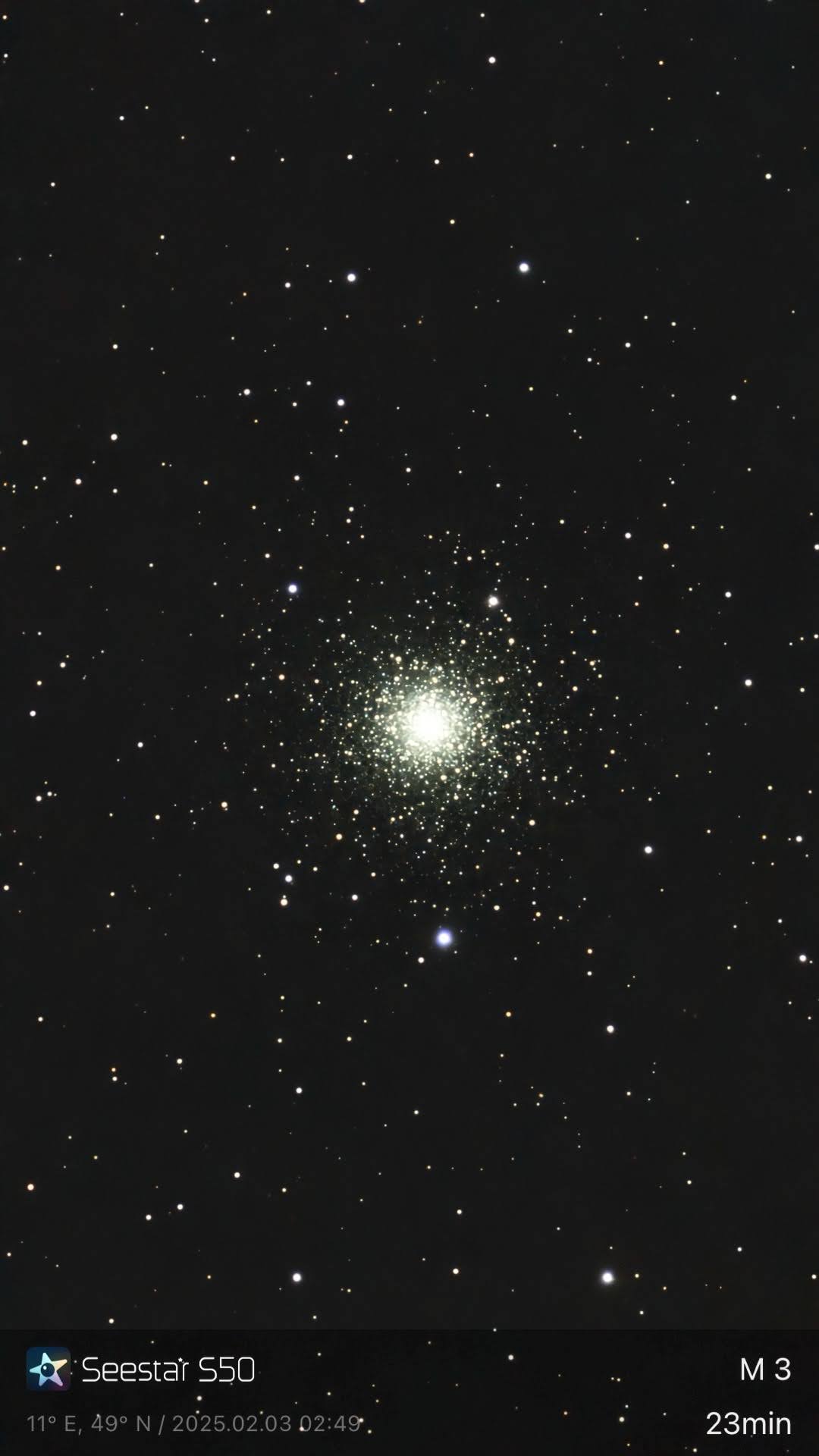M 03 – Kugelsternhaufen (Seestar)