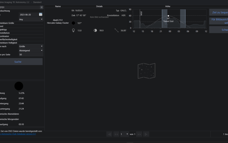 Eigener Horizont in N.I.N.A