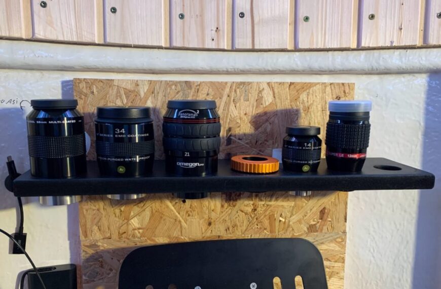 Das Suchen hat endlich ein Ende! Der Eigenbau Okularhalter in der Gartensternwarte.