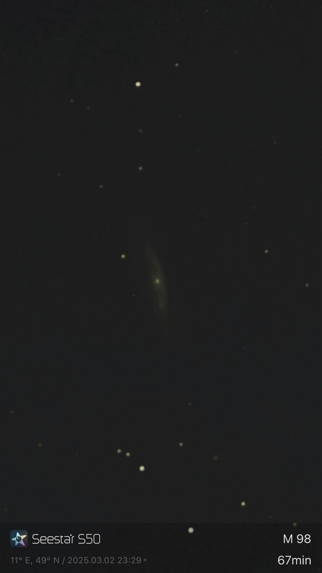 M 98 – Spiralgalaxie (Seestar)