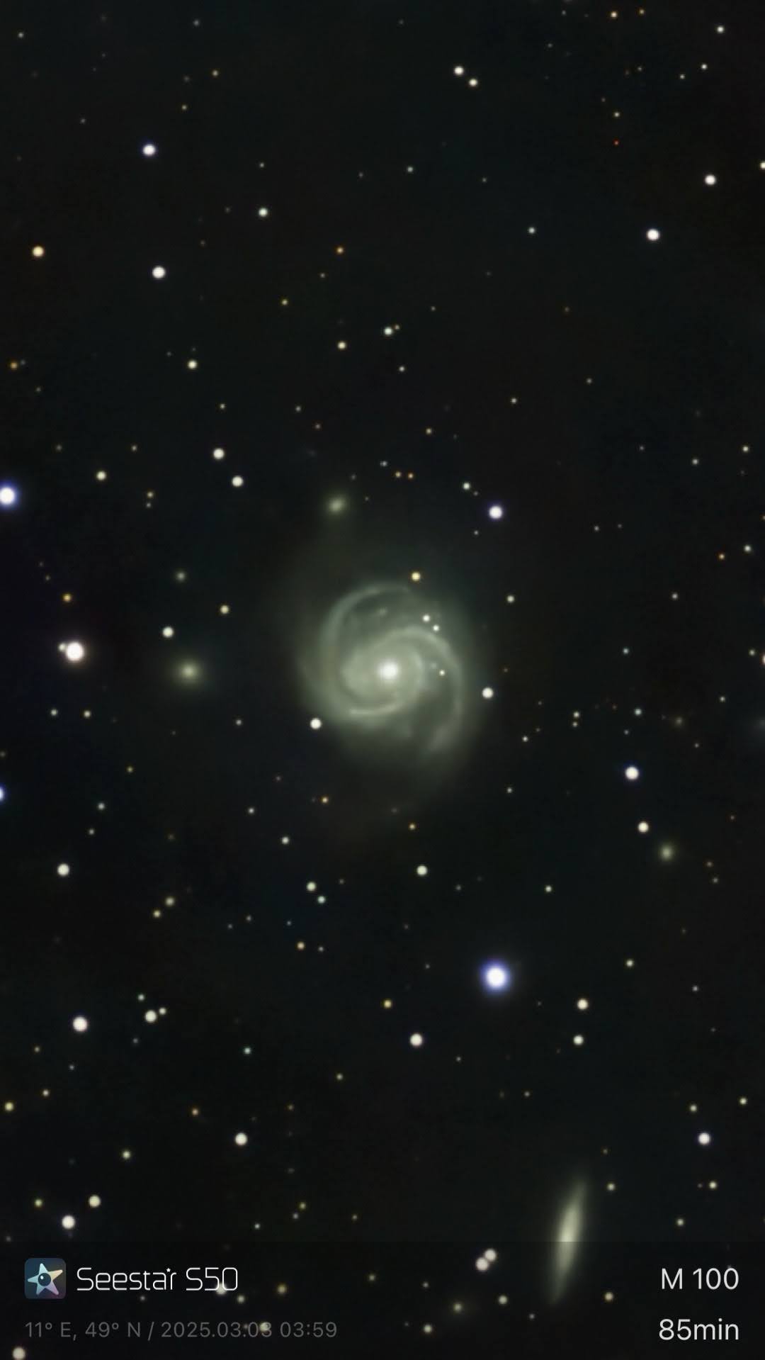 M-100 – Balkenspiralgalaxie (Seestar)