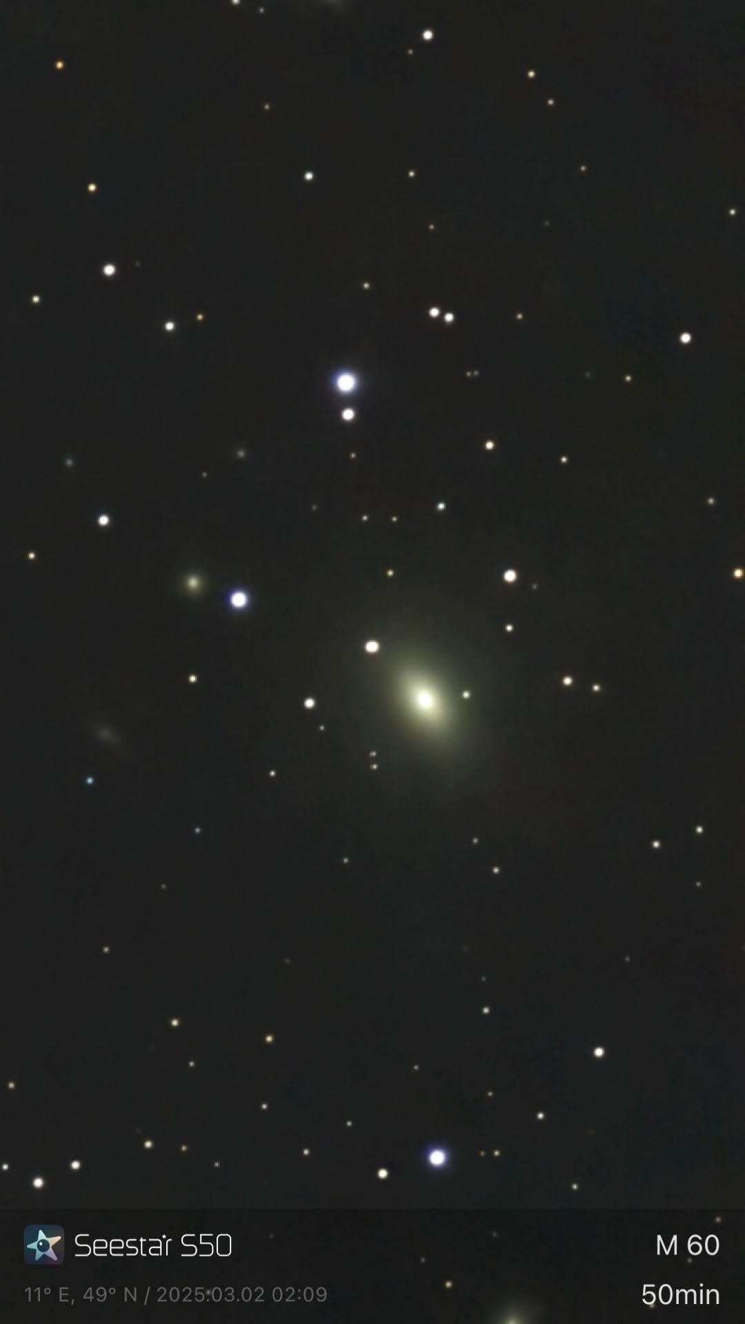 M 59 – elliptische Galaxie mit M 60 (Seestar)