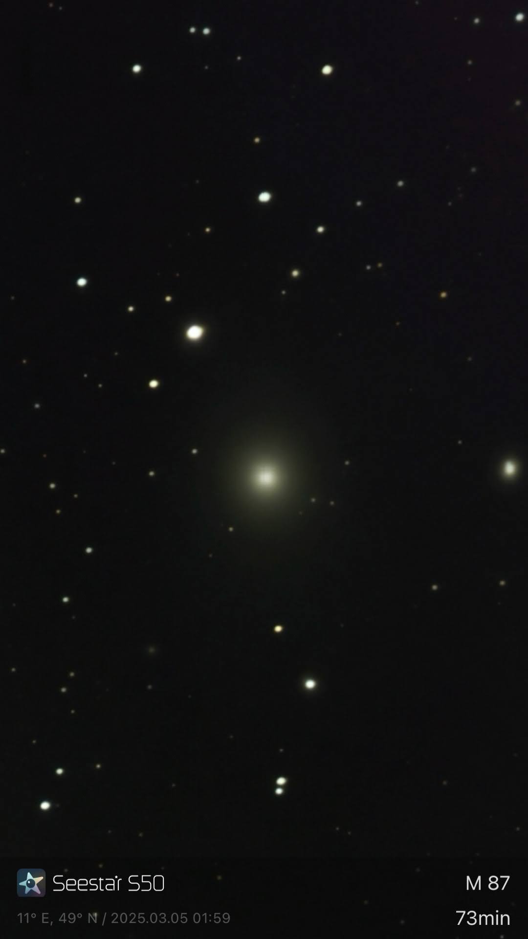 M 87 – Elliptische Riesengalaxie (Seestar)