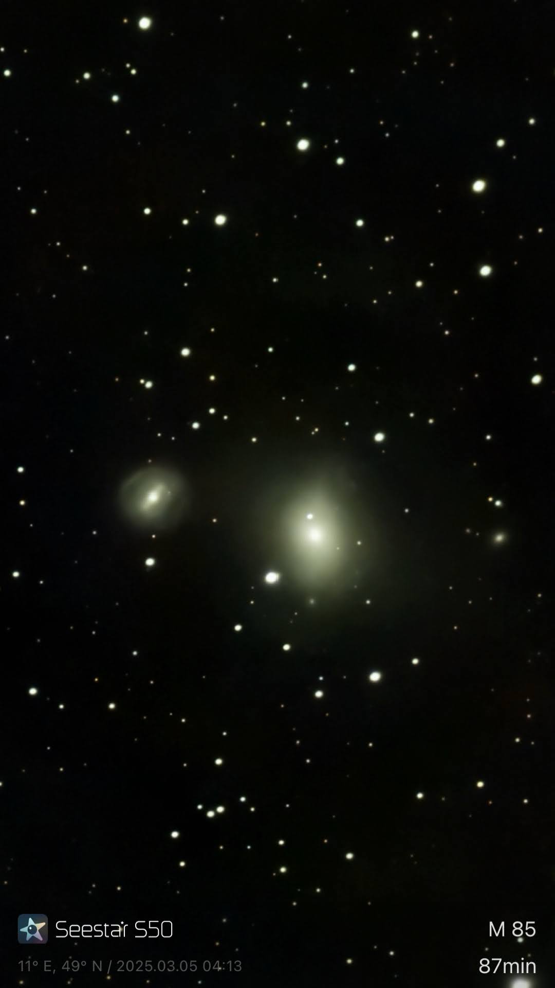 M 85 – Elliptische Galaxie (Seestar)
