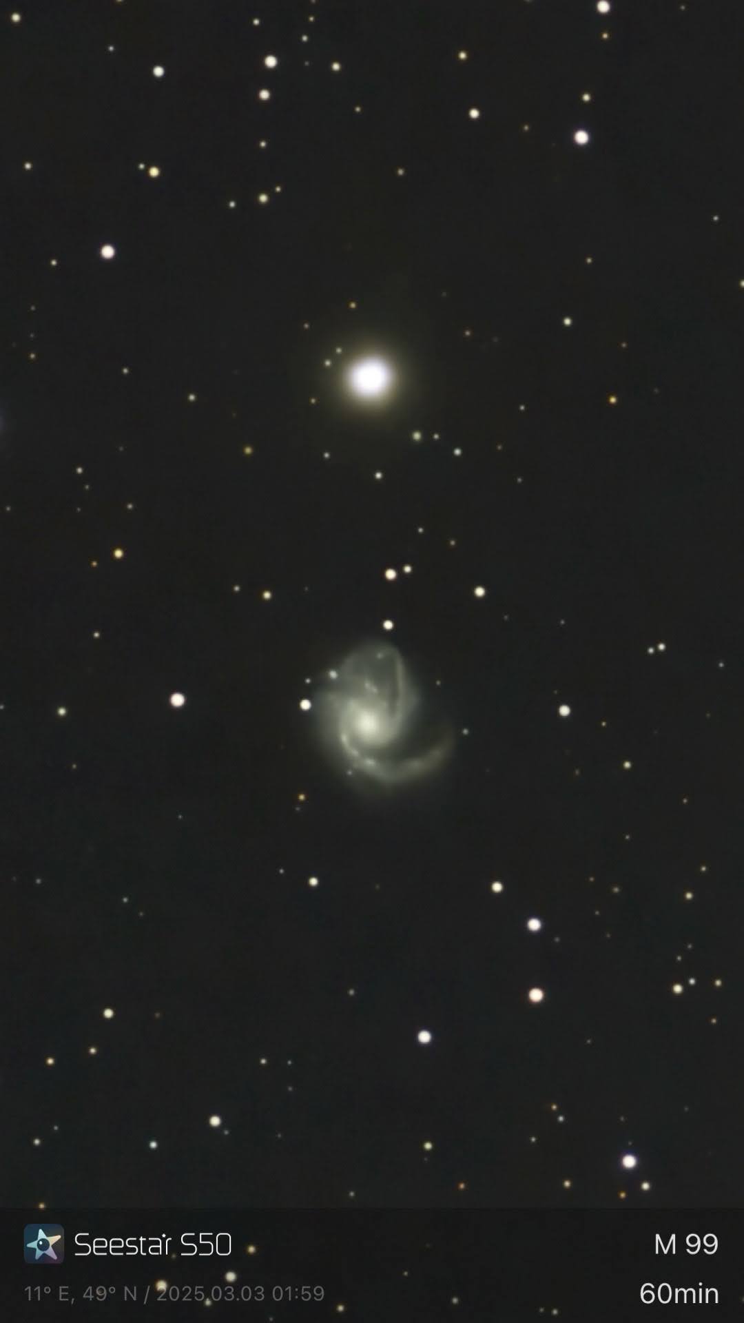 M 99 – Coma Pinwheel Galaxie (Seestar)