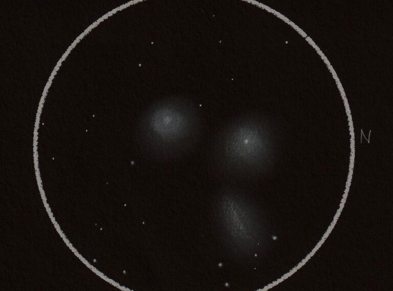 M 105 und NGC 3384/3389