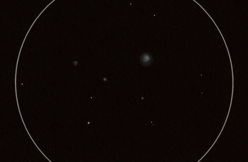 M 87 – Eine Galaxie der Superlativen (NGC 4476,4478 u. 4486) (Zeichnung)