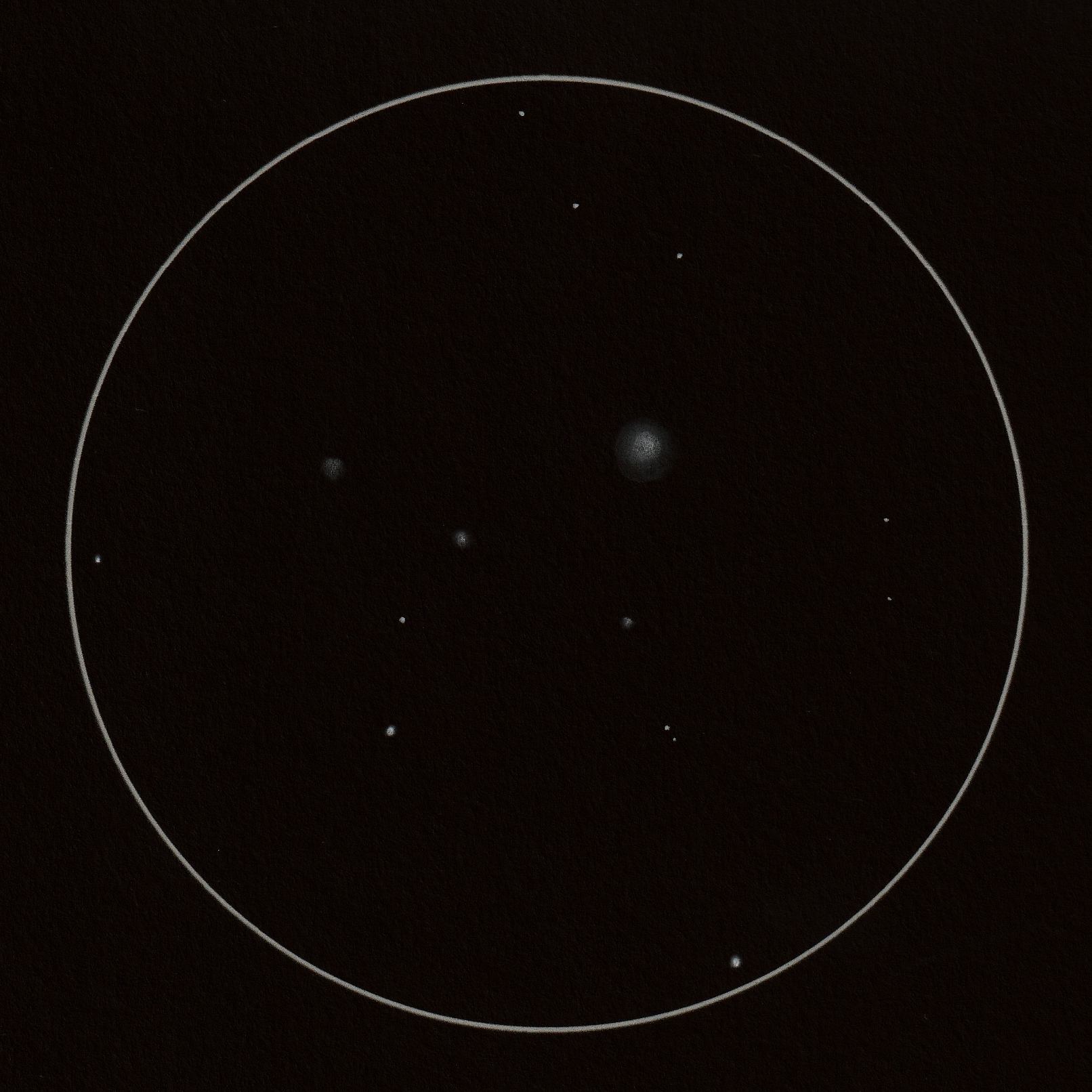 M 87 – Eine Galaxie der Superlativen (NGC 4476,4478 u. 4486) (Zeichnung)