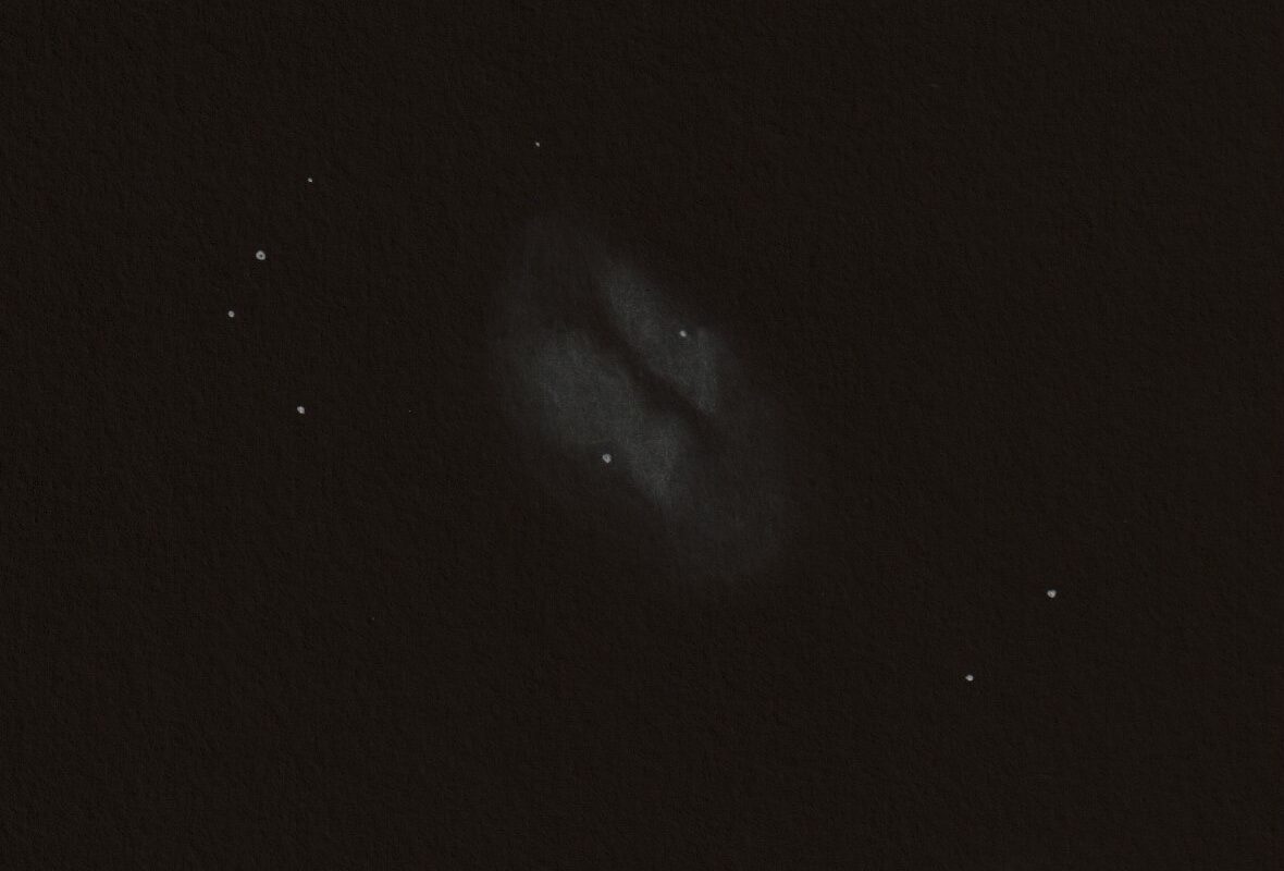 NGC 896 – Fischkopf, der kleine visuelle Teil des Herznebels (Zeichnung)