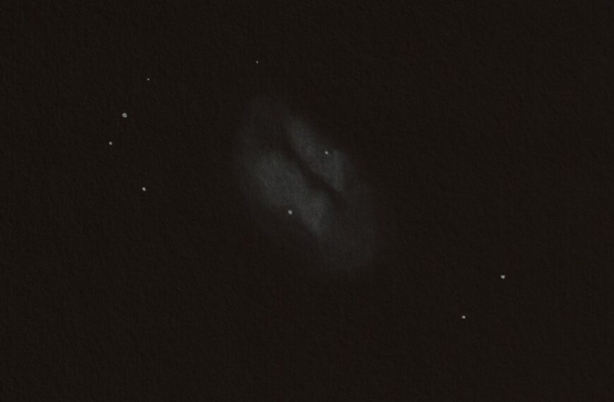 NGC 896 – Fischkopf, der kleine visuelle Teil des Herznebels (Zeichnung)