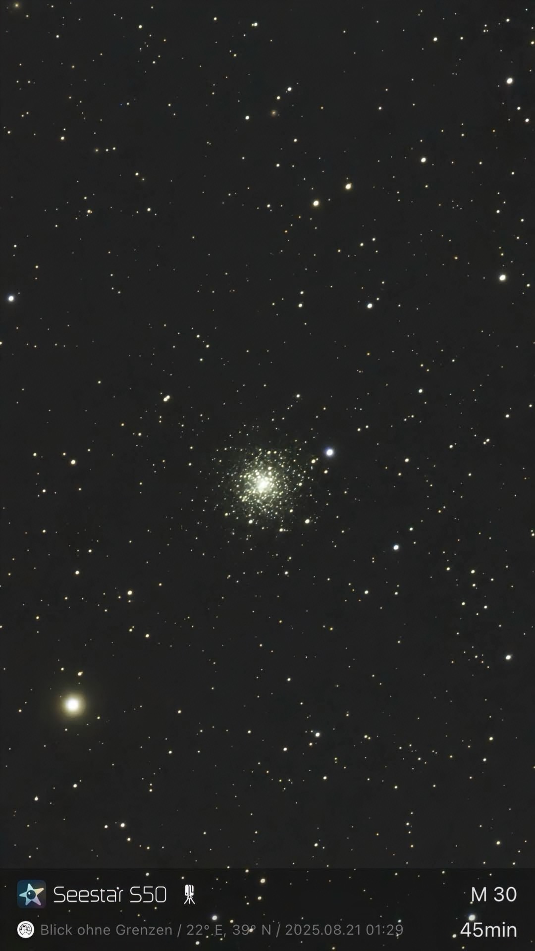 M 30 – Kugelsternhaufen (Seestar)