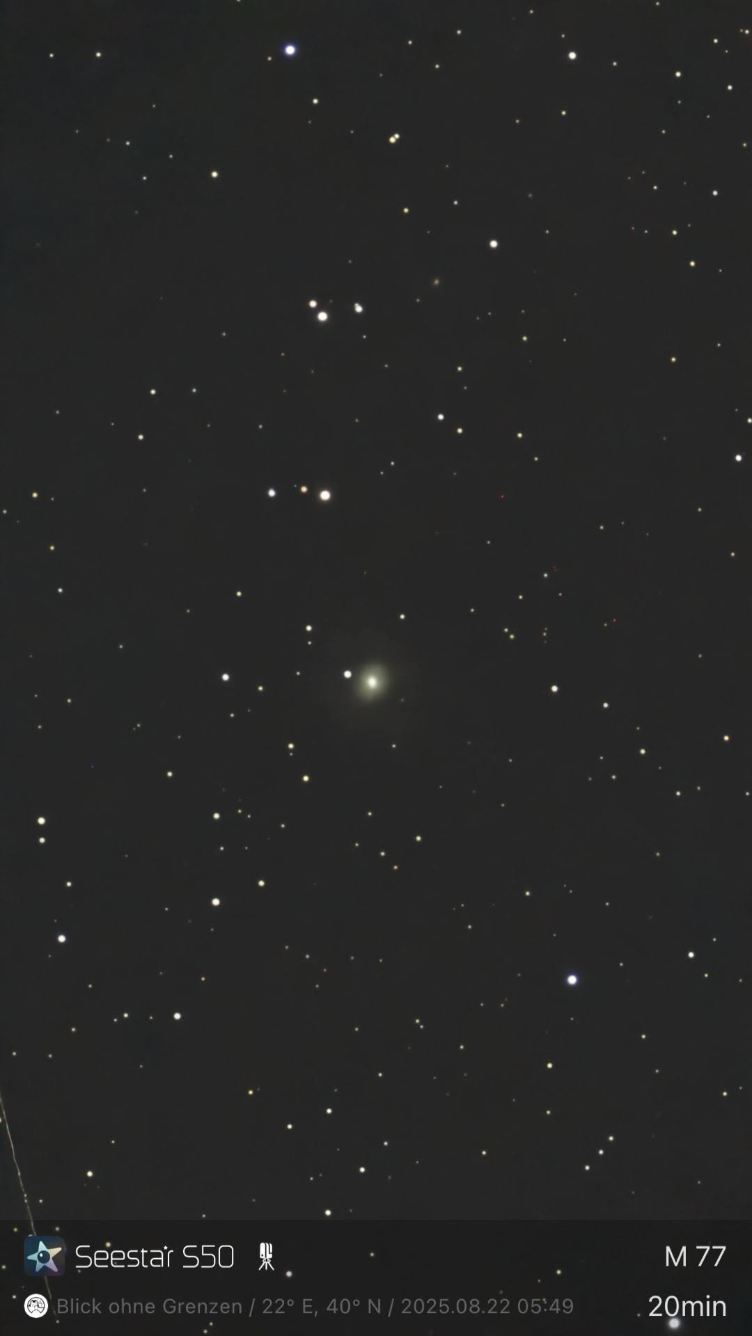 M 77 – Spiralgalaxie (Seestar)