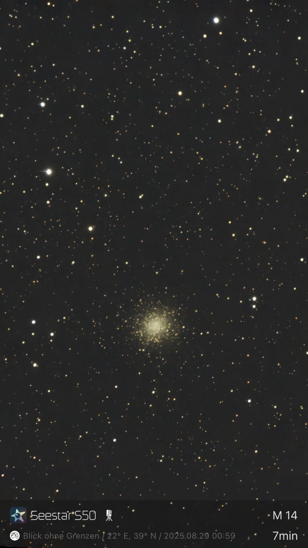 M 14 – Kugelsternhaufen (Seestar)
