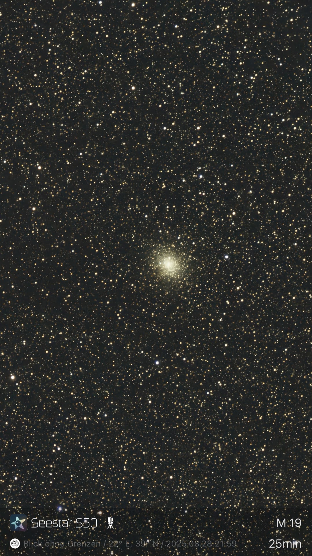 M 19 – Kugelsternhaufen (Seestar)