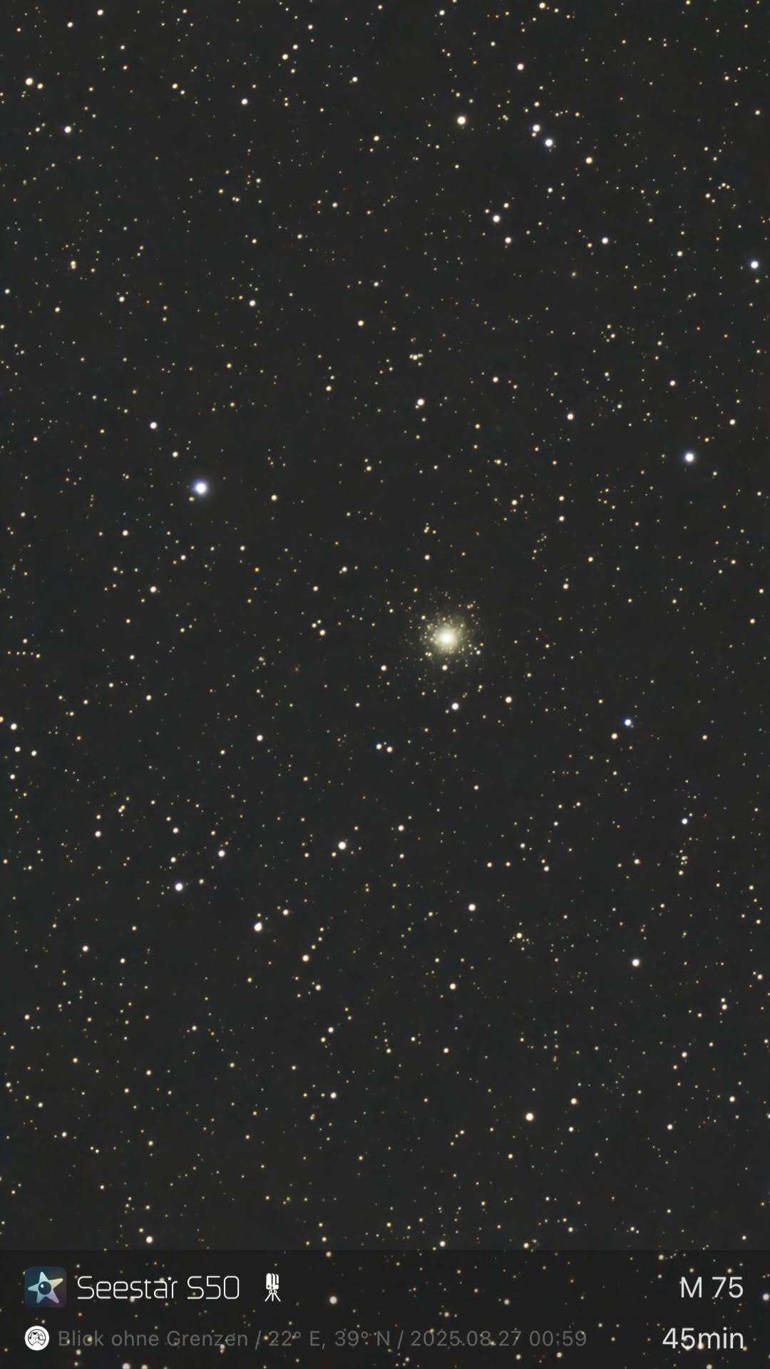 M 75 – Kugelsternhaufen (Seestar)