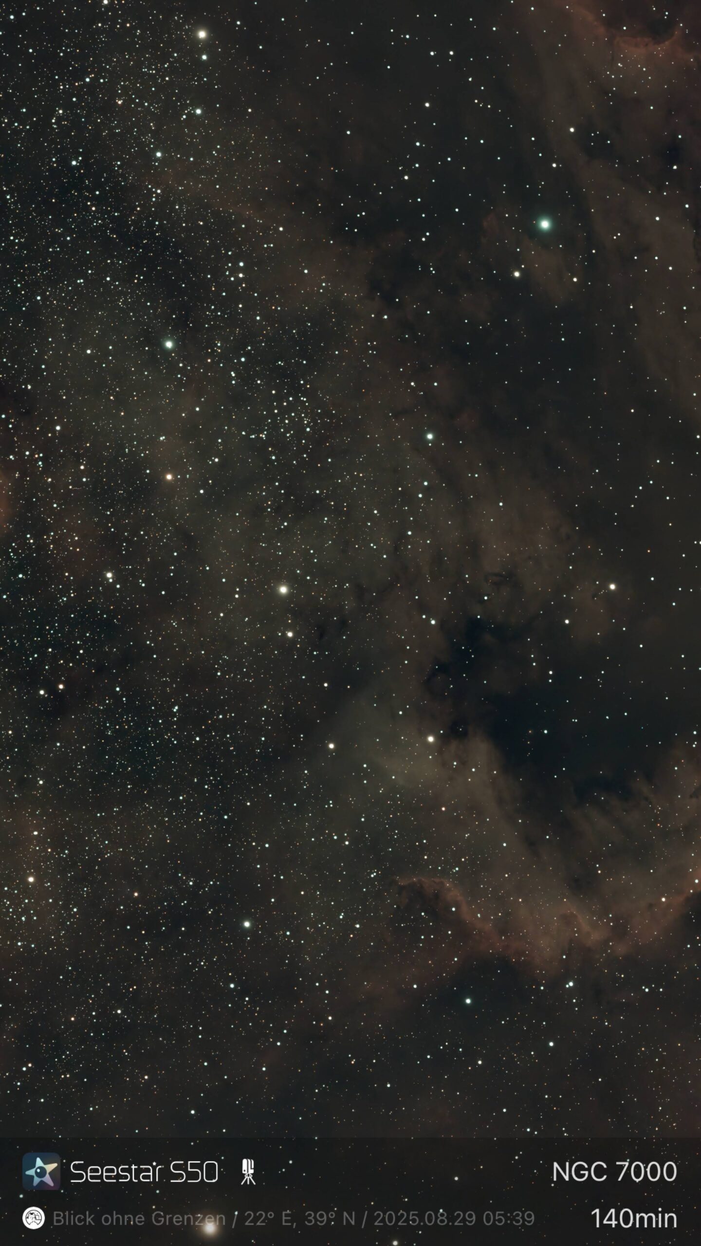 NGC 7000 – Nordamerikanebel (Seestar)