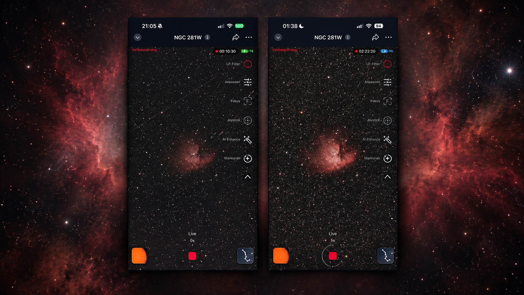 S50 Pro Test – Tag 29: Satelliten-Rejection im AZ-Modus und Mosaik-Nacht