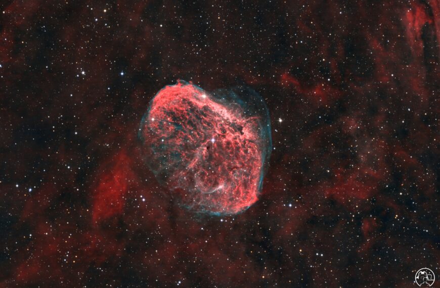 NGC6888 – Das kosmische Gehirn im Schwan im Licht von Hα und OIII