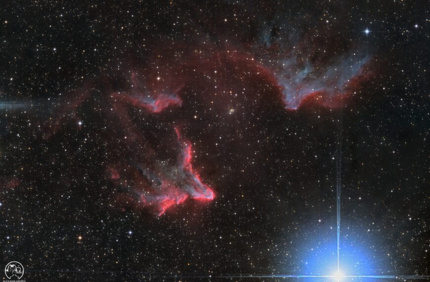 IC 63 & IC 59 – Die Geister von Cassiopeia im Mischlicht